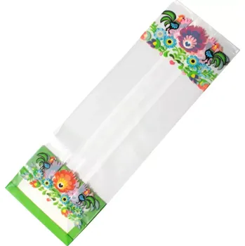 Sáček na potraviny Celofánový sáček s lidovým potiskem s pevným dnem 22x7x4 cm 1 ks
