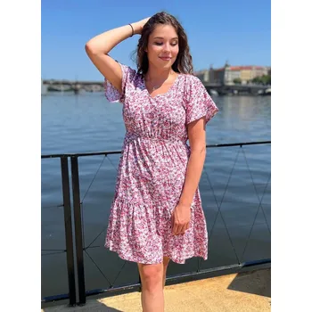 Těhotenské šaty Mama L'amour Těhotenské a kojící šaty 3v1 Audrey s barevnými kvítky Velikost: L