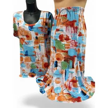 Dámský kostýmek Letní kostýmek LOLINA, Barva Světle modrá, Velikost 38 - na zakázku, Materiál 95% Viskoza 4% Lycra 1% Lurex