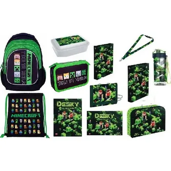 Set školních potřeb Karton P+P Školní sada set 12-dílný MINECRAFT Playworld s batohem sada vhodná i pro prvňáčka > varianta 02-2022-124