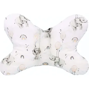 Polštář Motýlkový polštář Happy Elephant - světle šedá Velvet