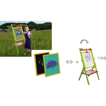 Dětská otočná tabule 2v1 - bezpečnostní sklo barevná - 100 cm