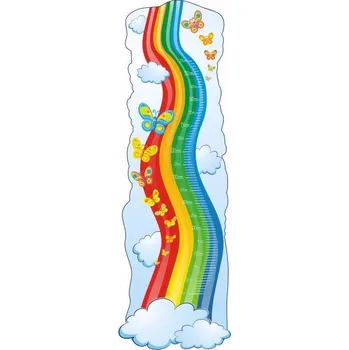 Dekorace do dětského pokoje Metr na stěnu - Duha a motýlci