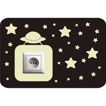 Samolepící dekorace Svítící ochrana vypínače Vesmír - 2 ks v balení