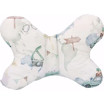 Polštář Motýlkový polštář Celým světem - světle šedá Velvet