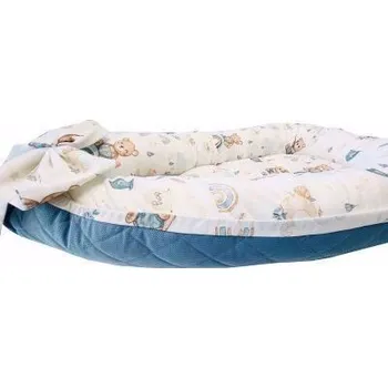 Hnízdečko pro miminko Dětské hnízdečko Velvet Ospalí medvídci - modrá