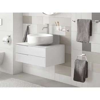 Mýdlenka 6dílná sada koupelnového příslušenství stříbrná hliník pohár a mýdlenka Koupelnové doplňky Moderní styl Beliani