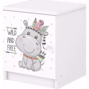 Noční stolek Noční stolek Hrošík - Bílá