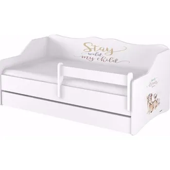 Dětská postel Dvojitá dětská postel LULU 160x80 cm Srnka "Sweet dreams" - Bílá