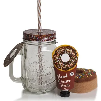 Péče o ruce Pokhara set sklenice Vanilka (krém na ruce + houba)