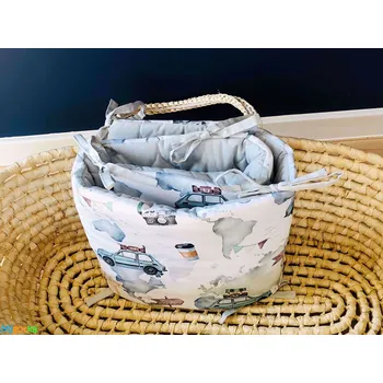 Příslušenství pro dětskou postel a kolébku Mantinel do postýlky Celým světem - světle šedá velvet