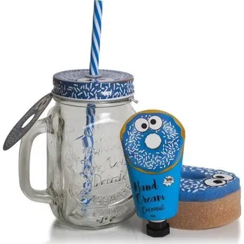 Péče o ruce Pokhara set sklenice Kokos (krém na ruce + houba)