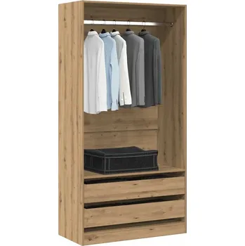 Příborník do zásuvky Šatní skříň dub artisan 100 x 50 x 200 cm kompozitní dřevo Hnědá3318627