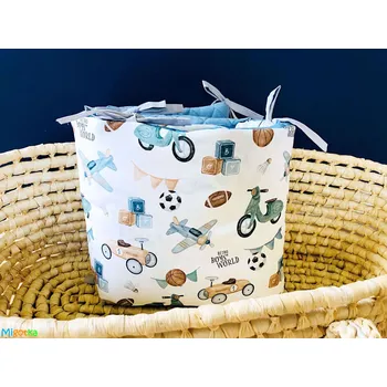 Příslušenství pro dětskou postel a kolébku Mantinel do postýlky Retro kluk - modrá velvet