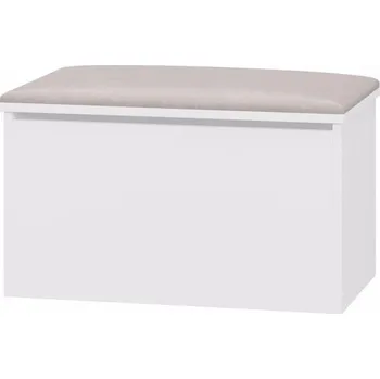 Dětsný nábytek Truhla na hračky s podsedákem Králíček - Bílá - podsedák Béžová