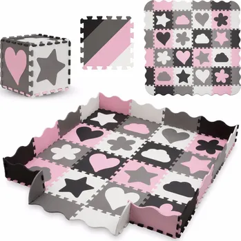 Pěnové puzzle / podložka 36 kusů - Růžová