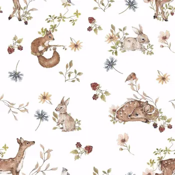 Hnízdečko pro miminko Dětské hnízdečko Velvet Kouzelný les - světle šedá