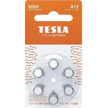 Článková baterie Baterie Tesla A13 do naslouchadel PR48 6ks, (blister)