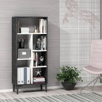 Knihovna Casarredo LOUDEN regál na nožičkách, antracit / bílá