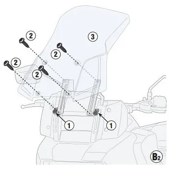 GIVI D8400KIT samostatná mont. sada pro čiré plexi 8400D/DT pro Harley Davidson Pan America 1250 (21-25)
