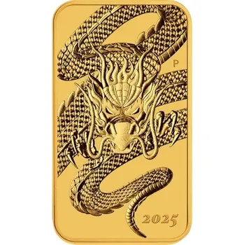 Zlatá mince ve tvaru slitku 1 Oz Rectangular Dragon 2025