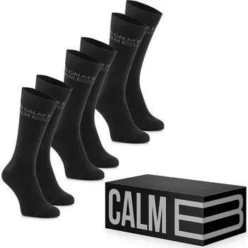 Pánské ponožky Calm B DLOUHÉ PONOŽKY ČERNÉ 3-PACK Velikost: 43-46