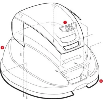 Pouzdro na brýle GIVI Z4504AR logo BLADE na horní víko kufru B37, B47 Blade, chromované