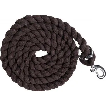 Jezdectví HKM Vodítko Cotton HKM, 1,8 m, tmavě hnědá
