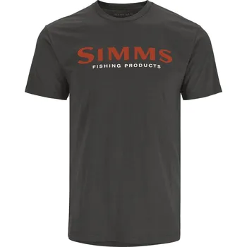 Rybářské oblečení Simms Tričko T-Shirt Simms Orange Logo Charcoal Heather Velikost: XL