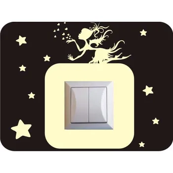 Samolepící dekorace Svítící ochrana vypínače Víla - 2 ks v balení