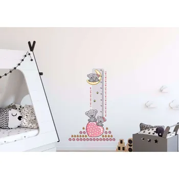 Dekorace do dětského pokoje Metr na stěnu - Zamilovaní medvídci
