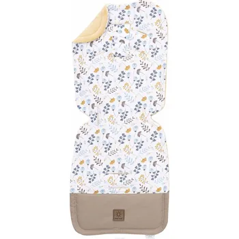 Vložka do kočárku + nepromokavá vložka Minky PIK Kvítí - Modrá