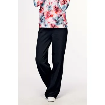 Dámské kalhoty Černé široké teplákové dámské kalhoty s gumou v pase 317 délka normální velikost 3XL