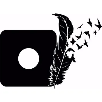 Samolepící dekorace Samolepící velurová ochrana vypínače Pírko, ptáčci - mix barev