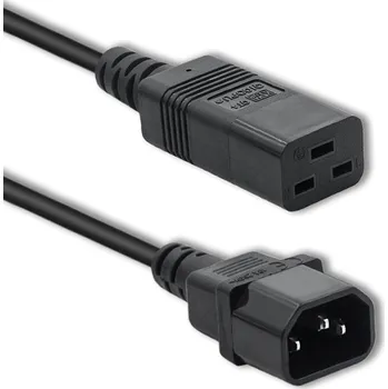 Napájecí kabel QOLTEC Kabel 3x1,5mm2 IEC C14 vidlice,IEC C19 zásuvka 2m černá 10A