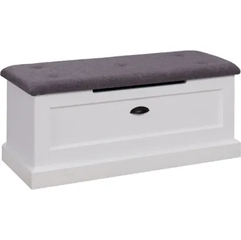 Šatní skříň ADRK Lavice GALINEO 02 W-SPIRIT 16, bílá, potah šedý