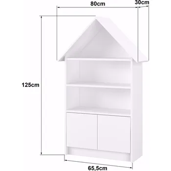 Knihovna Knihovnička Domeček Květiny a Holčička - Bílá