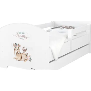 Dětská postel Dětská postel Oskar Sweet Dreams 180x80 cm - Bílá - 2x krátká zábrana bez šuplíku