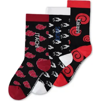 Pánské ponožky Ponožky Naruto - Sasuke, Kakashi, Itachi (3 páry) (velikost 39/42)