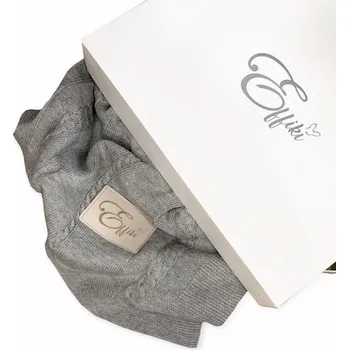 Dětská deka Bio pletená bavlněná deka Effiki 80x100 cm - Šedá