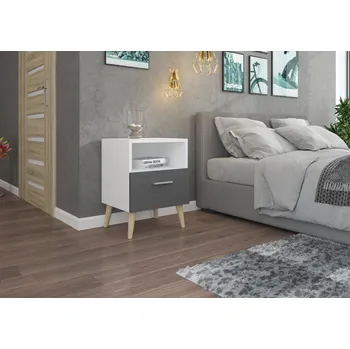 Noční stolek ADRK Noční stolek LOGAN W-GR, šedá/bílá