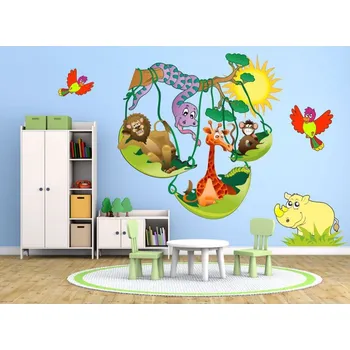 Samolepící dekorace Safari na liáně120X120 CM