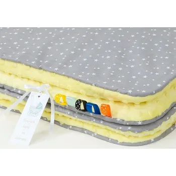 Dětská deka Dětská deka Mini hvězdičky Minky 75x100 cm - Žlutá bez výplně