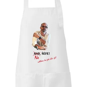 Kuchyňská zástěra Zástěra s potiskem ne, šéfe
