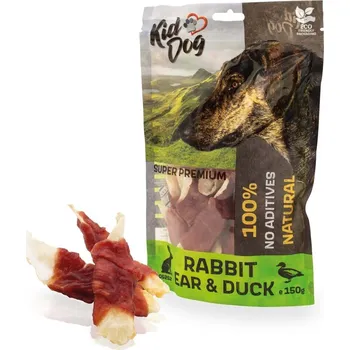 Pamlsek pro psa KIDDOG SUPER PREMIUM 100% kachní prsa na králičím uchu 150 g