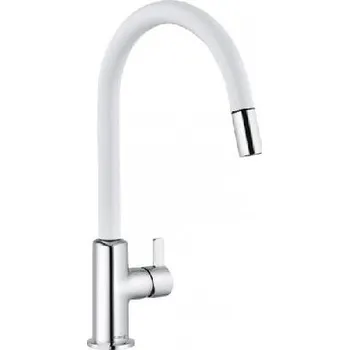 Vodovodní baterie Kludi Dřezová baterie, chrom/matná bílá - 468519378