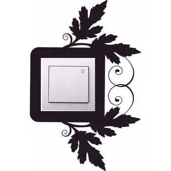 Samolepící dekorace Samolepící velurová ochrana vypínače Listy - mix barev