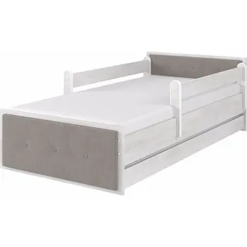 Dětská postel Dětská postel Max XL Čalouněná 180x90 cm - Norská borovice - Bez zábran a bez šuplíku - čalounění Hnědá