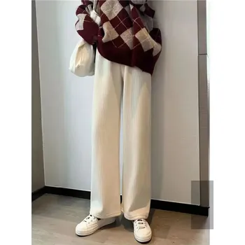 Zateplené dámské tepláky s rovným střihem Velikost: 2XL, Barva (Varianta): A- 21-autumn-beige