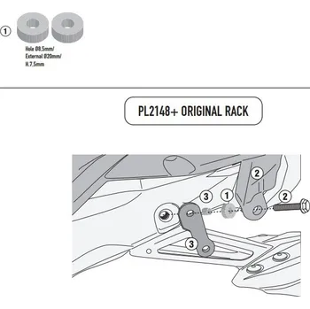 Zavazadlo na motocykl GIVI PL2148KIT sada pro montáž PL2148 k originálnímu nosiči pro Yamaha Tracer 7 (20-24)